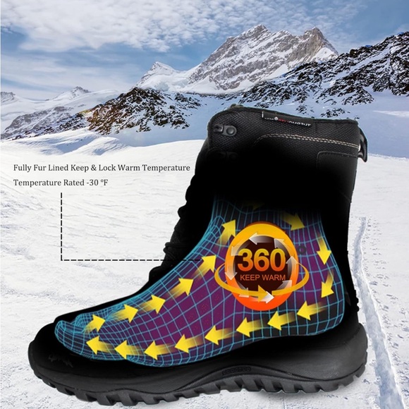 ROCKMARK Men's Winter Snow Boots Outdoor - Picture 2 of 4